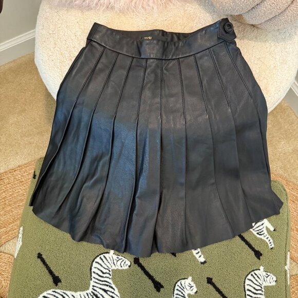 maje (brand new with tag) Pleated leather skirt Black
